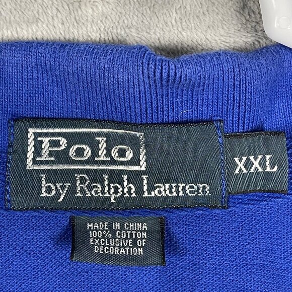 Polo by Ralph Lauren Blue Mens XXL Rugby Shirt Big Pony & Yacht Club Embroidery - Picture 5 of 11
